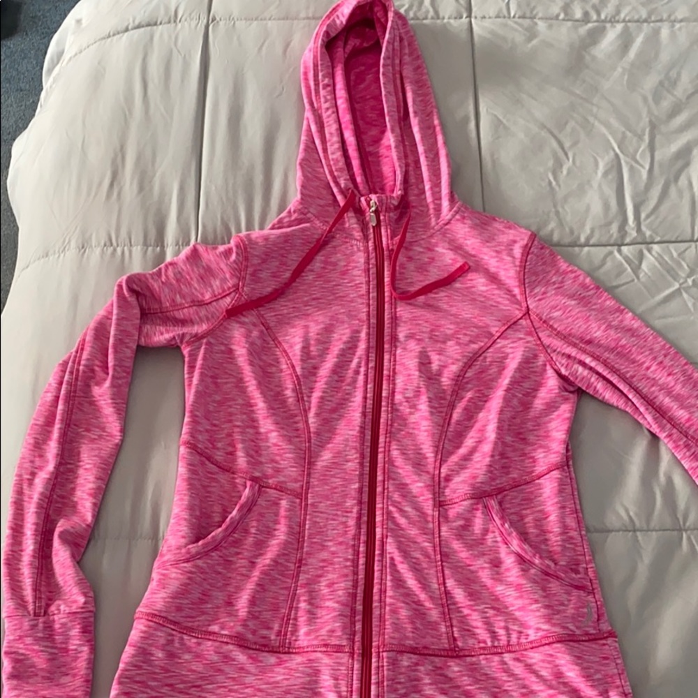 Heathered hot pink zipper hoodie